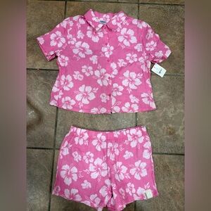 Disney Pink Mickeymouse Floral Kids Matching Set